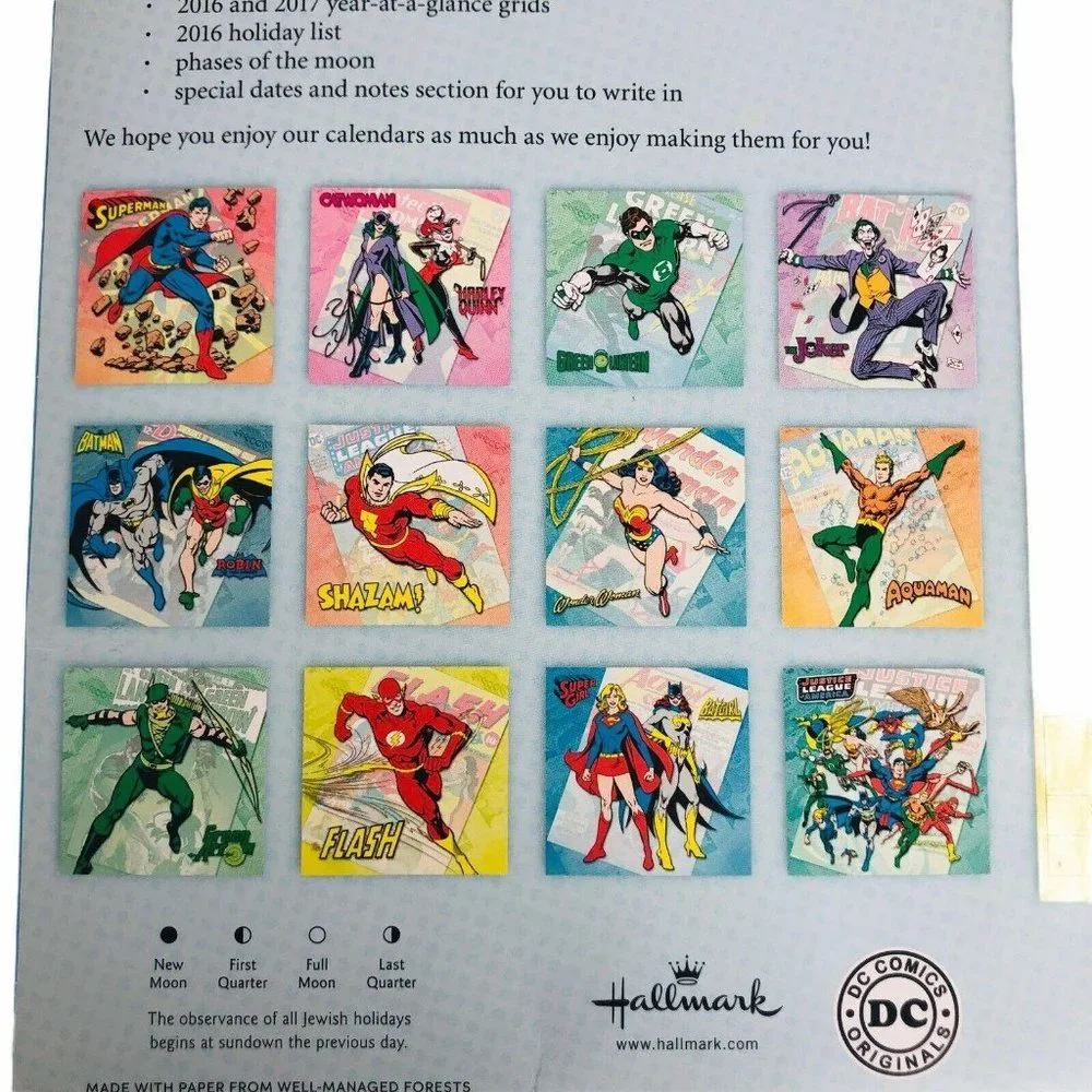 New‎ 2016 DC Comics Originals Wall Calendar Square